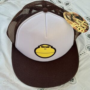 New Sun Bum Monkey Logo Trucker Hat Brown White Mesh Snapback Adjustable